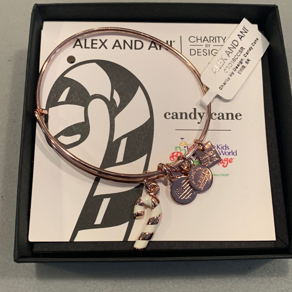 Alex and Ani candy cane bracelet rose gold